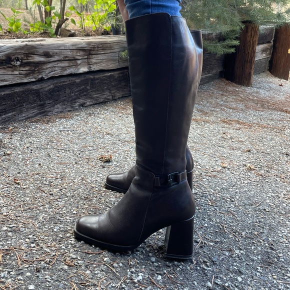 Genuine leather natural fur tall boots made in Italy - Picture 2 of 11